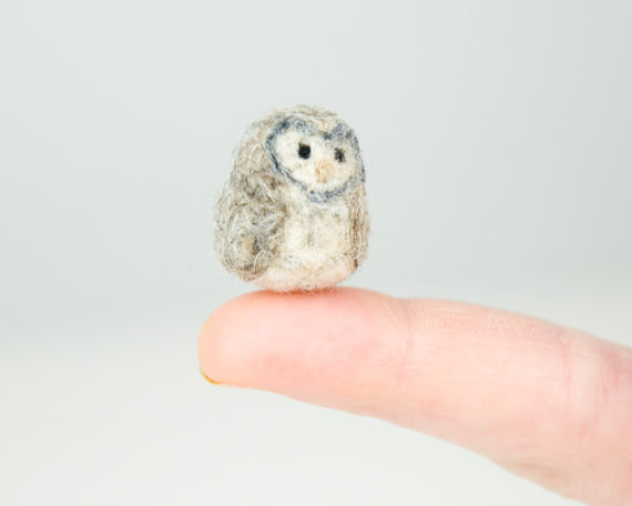 Miniature Needle Felted Owls